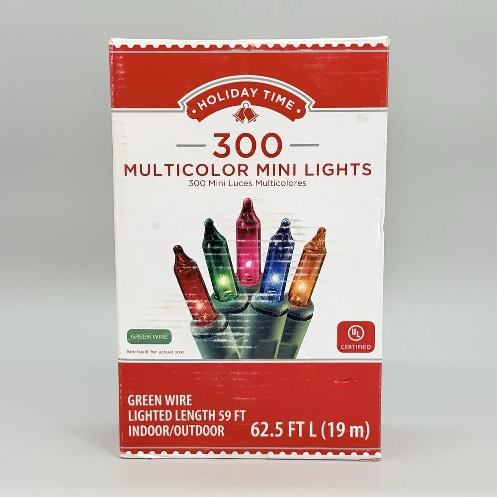 Holiday Time 300 Count Multi-Color Christmas Lights 62.5 FT Indoor Outdoor